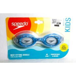 Speedo Kids Glide Print Swim Goggles Ages 3–6 Anti-Fog Adjustable Bungee Strap